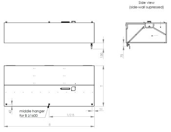 Induktion-Wandhaube 1200 x 900 mm Typ B WH12903