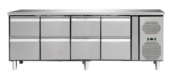 Kühltisch 700 mit 8 Schubladen 223 x 70 cm ohne aufkantung GN 1/1