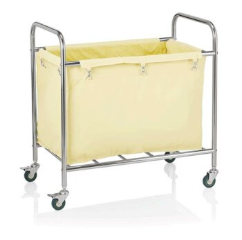 Wäschewagen beige Nylon verchromt 90 x 54 x 92 cm
