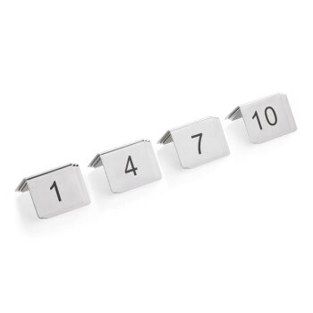 Tischnummernschild Set 1-12 beidseitig beschriftet 5 x 5...