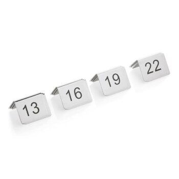 Tischnummernschild Set 13-24 beidseitig beschriftet 5 x 5...