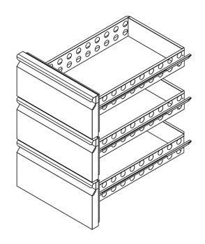 3er Schubladenblock 1-3+1-3+1-3 für Kühltisch 700 Serie - THP