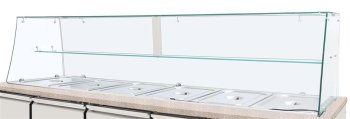Glasaufsatz hoch Klarglas gerade Ausführung für Kühltheke THSAI228 213 x 59 x 49,6 cm