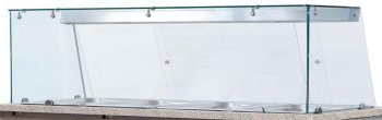 Glasaufsatz kurz Klarglas gerade Ausführung für Kühltheke THSAI228 213 x 60 x 39,6 cm